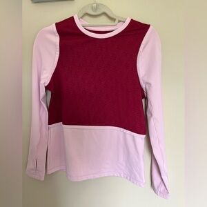 Nike Girls Two Tone Pink Long Sleeve Training Top Size Large